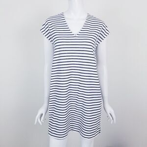 J. Crew Size XS Black & White Striped Sleeveless V Neck Mini Shift Dress